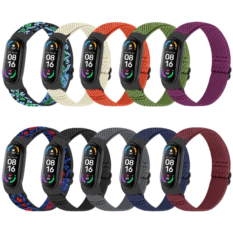 سوار معصم رياضي بديل قابل للتعديل من النايلون من Tumpcez Solo Loop متوافق مع أساور Xiaomi Mi Band 7 و6 و5 و4 و3/Amazfit Band 5، مناسب للرجال والنساء - Image 1